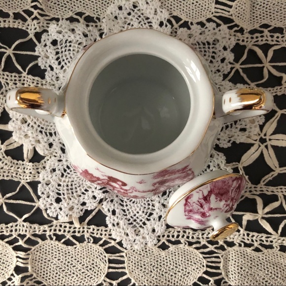 Fielder Keepsakes Pink Toile Creamer and Sugar - Picture 7 of 14